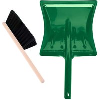 Garronda Kehrschaufel Set mit komplett aus Metall gefertigter Schaufel und Handfeger aus Holz und Synthetik Kehrbesen für Haushalt GD-0172 (Schwarz + von GARRONDA