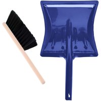 Garronda Kehrschaufel Set mit komplett aus Metall gefertigter Schaufel und Handfeger aus Holz und Synthetik Kehrbesen für Haushalt GD-0172 (Schwarz + von GARRONDA