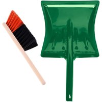 Garronda Kehrschaufel Set mit komplett aus Metall gefertigter Schaufel und Handfeger aus Holz und Synthetik Kehrbesen für Haushalt GD-0172 von GARRONDA