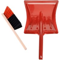 Garronda Kehrschaufel Set mit komplett aus Metall gefertigter Schaufel und Handfeger aus Holz und Synthetik Kehrbesen für Haushalt GD-0172 von GARRONDA