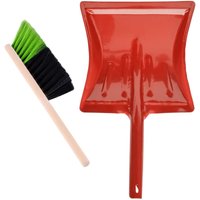 Garronda Kehrschaufel Set mit komplett aus Metall gefertigter Schaufel und Handfeger aus Holz und Synthetik Kehrbesen für Haushalt GD-0172 von GARRONDA