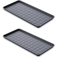 Garronda Schuhabstropfschale Schuhablage Abtrofschale für Schuhe 72 x 35 cm PVC Schuhabtropfmatte Schuhabstreifer GD-0052 (Schwarz, 2 Stück) von GARRONDA