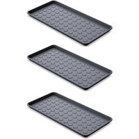 Garronda Schuhabstropfschale Schuhablage Abtrofschale für Schuhe 72 x 35 cm PVC Schuhabtropfmatte Schuhabstreifer GD-0052 (Schwarz, 3 Stück) von GARRONDA