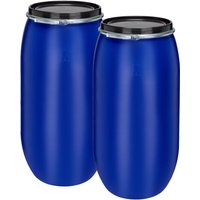 Garronda Set 2X 150 Liter Regentonne mit Deckel Weithalsfass aus HDPE Regenfass für Garten Fass Regenwassertonne Futtertonne Universalfass Wasserfass Garronda Set 2X 150 Liter Regentonne mit Deckel Weithalsfass aus HDPE Regenfass für Garten Fass Regenwassertonne Futtertonne Universalfass Wasserfass von GARRONDA
