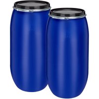 Garronda Set 2X 150 Liter Regentonne mit Deckel Weithalsfass aus HDPE Regenfass für Garten Fass Regenwassertonne Futtertonne Universalfass Wasserfass Garronda Set 2X 150 Liter Regentonne mit Deckel Weithalsfass aus HDPE Regenfass für Garten Fass Regenwassertonne Futtertonne Universalfass Wasserfass von GARRONDA