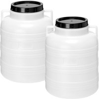 Garronda Set 2x 40 Liter Weithalsfass BPA-frei Futtertonne Fass Universalfass Lebensmittel Fass Regenfass für Garten Regentonne mit Deckel von GARRONDA