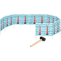 Garronda Strand Windschutz Sichtschutz 12m lang Plus Gummihammer GAEX001 (Leuchtturm, 12m) von GARRONDA