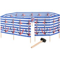 Garronda Strand Windschutz Sichtschutz 15m lang Plus Gummihammer GAEX001 (Streifen/Anker, 15 m) von GARRONDA