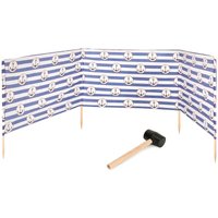 Garronda Strand Windschutz Sichtschutz 4m lang Plus Gummihammer GAEX001 (Streifen/Anker-2, 4 m) von GARRONDA