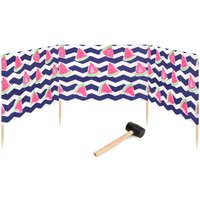 Garronda Strand Windschutz Sichtschutz 4m lang Plus Gummihammer GAEX001 (Wassermelone-2, 4 m) von GARRONDA