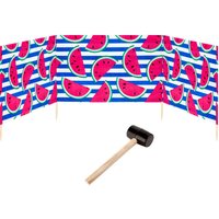 Garronda Strand Windschutz Sichtschutz 4m lang Plus Gummihammer GAEX001 (Wassermelone-66, 4 m) von GARRONDA