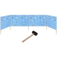 Garronda Strand Windschutz Sichtschutz 5m lang Plus Gummihammer GAEX001 (Marine-64, 5 m) von GARRONDA