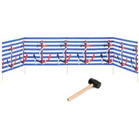 Garronda Strand Windschutz Sichtschutz 5m lang Plus Gummihammer GAEX001 (Streifen/Anker, 5 m) von GARRONDA