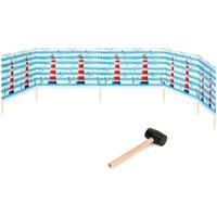 Garronda Strand Windschutz Sichtschutz 6m lang Plus Gummihammer GAEX001 (Leuchtturm, 6m) von GARRONDA