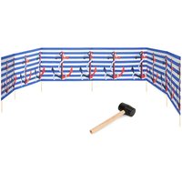 Garronda Strand Windschutz Sichtschutz 8m lang Plus Gummihammer GAEX001 (Streifen/Anker, 8 m) von GARRONDA