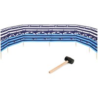 Garronda Strand Windschutz Sichtschutz 8m lang Plus Gummihammer GAEX001 (Streifen/Haie, 8 m) von GARRONDA
