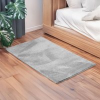Garronda Teppich Wohnzimmer Hellgrau 60 x 100 cm – Kurzflor Bettvorleger Schlafzimmer & Kinderzimmer, Läufer Flur und Kinderzimmer GD‑0145 von GARRONDA