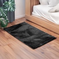 Garronda Teppich Wohnzimmer Schwarz 60 x 100 cm – Kurzflor Bettvorleger Schlafzimmer & Kinderzimmer, Läufer Flur und Kinderzimmer GD‑0145 von GARRONDA
