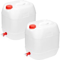 Garronda Wasserkanister mit Hahn BPA-frei Wasserkanister Camping Kanister mit Zapfhahn Kanister 20L Wassertank Camping Zubehör Outdoor 20L 2er Pack von GARRONDA