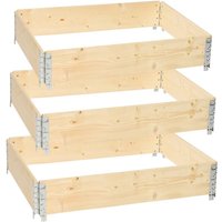 Garronda naturbelassene Hochbeete für Garten Palettenrahmen 120x80x20 cm Hochbeet Holz 3 Stück steckbar stapelbar faltbar für Pflanzen Blumen Kräuter Garronda naturbelassene Hochbeete für Garten Palettenrahmen 120x80x20 cm Hochbeet Holz 3 Stück steckbar stapelbar faltbar für Pflanzen Blumen Kräuter von GARRONDA