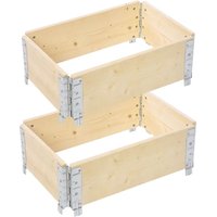 Garronda naturbelassene Hochbeete für Garten Palettenrahmen Hochbeet Holz steckbar stapelbar faltbar für Pflanzen Blumen Kräuter Obst und Gemüse von GARRONDA