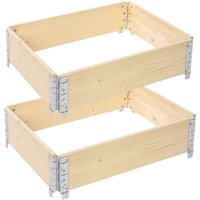 Garronda naturbelassene Hochbeete für Garten Palettenrahmen Hochbeet Holz steckbar stapelbar faltbar für Pflanzen Blumen Kräuter Obst und Gemüse von GARRONDA
