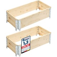 Garronda naturbelassene Hochbeete für Garten Palettenrahmen Hochbeet Holz steckbar stapelbar faltbar für Pflanzen Blumen Kräuter Obst und Gemüse von GARRONDA