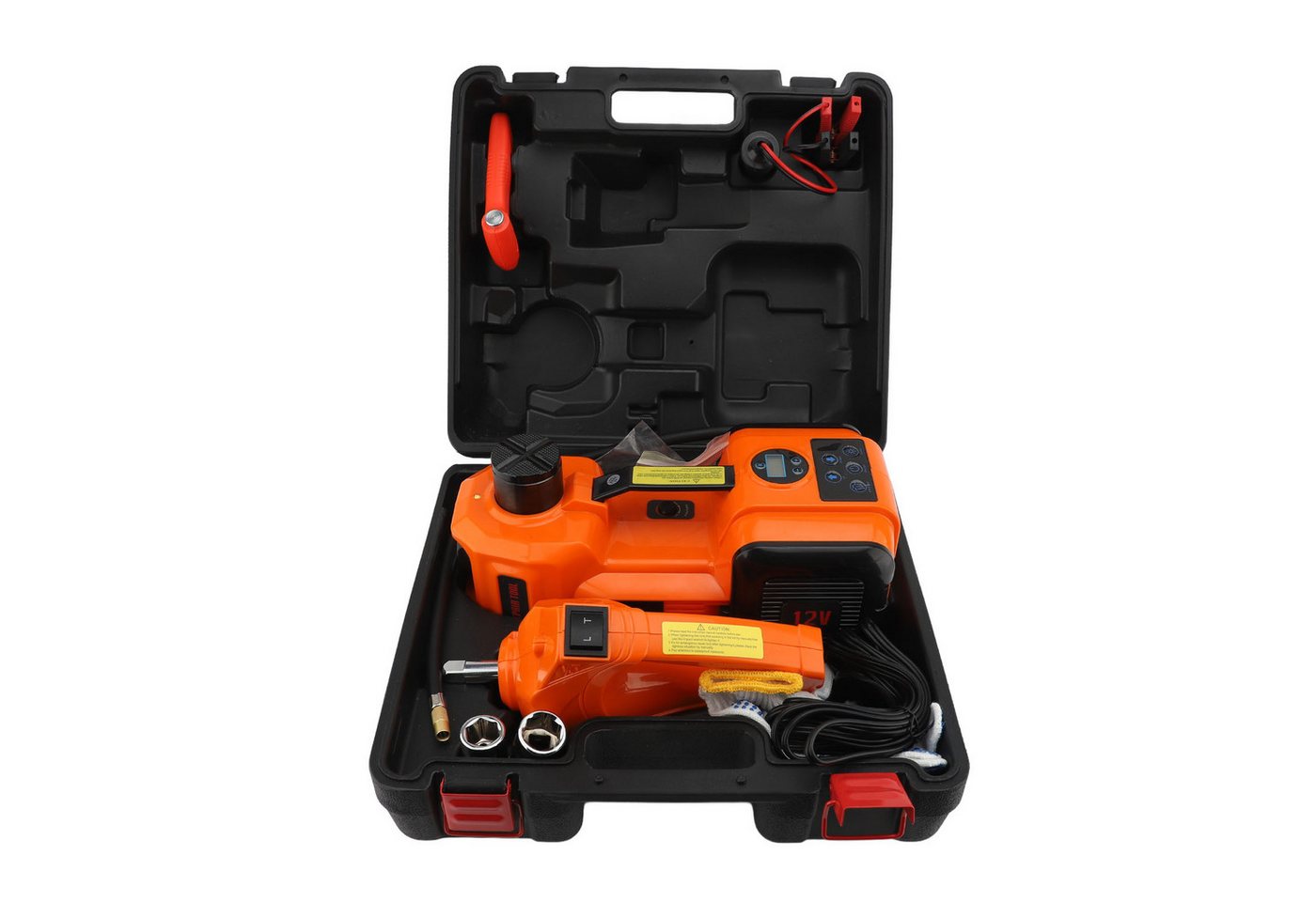 GARRYFIZH Hydraulikheber 12V elektrischer Hydraulikheber, Digitalanzeige, Tragkraft 5T, Mit Schraubenschlüssel und Aufpumpfunktion, 135–360 mm, 235–530 mm von GARRYFIZH