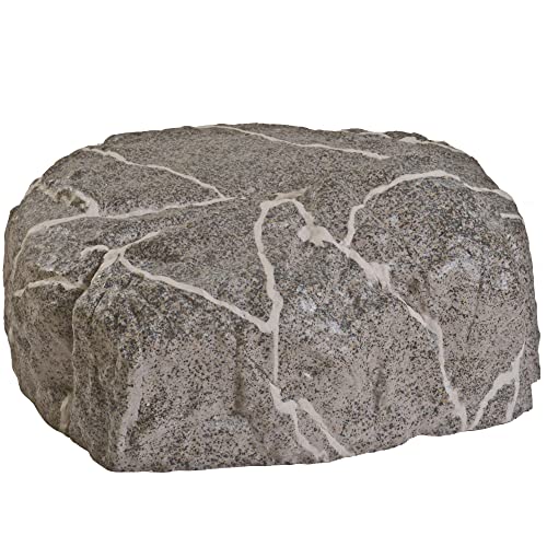 Kunstfelsen Für Garten Abdeckung Für Poolpumpe Sandfilteranlage Gullideckel Dekosteine Felsen Für Schachtabdeckung - Hohler Deko Steine groß Für Schachtdeckel Abdeckstein Ø 49cm S-05 Rot von GARTENDEK