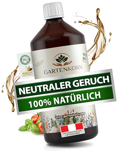 Gartenkorn Pflanzenserum Booster für Zimmerpflanzen, Obst & Gemüse - organischer Pflanzendünger flüssig für Gartenpflanzen, Gemüsebeet, Hochbeet, Kräuter - Blumendünger & Gemüsedünger (1000ml) von GARTENKORN