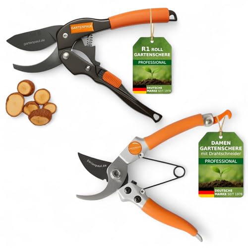 GARTENPAUL Profi Gartenscheren-Set Rollschere R1 + Lady Gartenschere, höchste Qualität seit 30 Jahren, präzise Garten-Schere Gartenwerkzeug Baumschere Astschere Blumenschere Rosenschere Schneider GARTENPAUL Profi Gartenscheren-Set Rollschere R1 + Lady Gartenschere, höchste Qualität seit 30 Jahren, präzise Garten-Schere Gartenwerkzeug Baumschere Astschere Blumenschere Rosenschere Schneider von GARTENPAUL