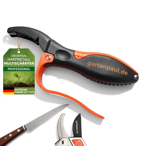 GARTENPAUL Profi Schärfer, für Messer Axt & Gartengeräte, Messerschleifer Messerschärfer, Gartenschere Küchenmesser Rasenmäher Garten Zubehör Beil, Knife Sharpener Schleifer Klingen schärfen von GARTENPAUL