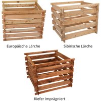 Holzkomposter mit Holz-Stecksystem Komposter Steckkomposter Kompostsilo-100x100xH80 cm Sibirische Lärche von GARTENWELT RIEGELSBERGER