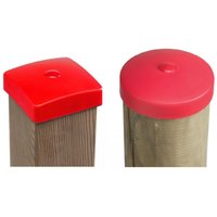 Pfostenkappe rot Kappe für Pfosten Abdeckkappe aus Kunststoff-Ø 80 mm von GARTENWELT RIEGELSBERGER