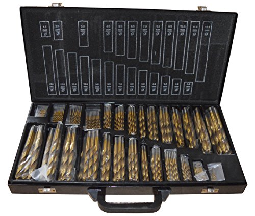 Bohrer Set 230 tlg TITAN HSS TiN Metallbohrer 1-13 mm Sortiment Bohrerkassette von GARTLER