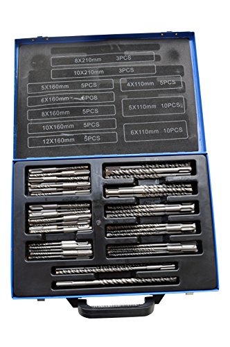 56 Teiliges SDS Hammerbohrer Set Metallkoffer Steinbohrer Betonbohrer HM-Bohrer von GARTLER