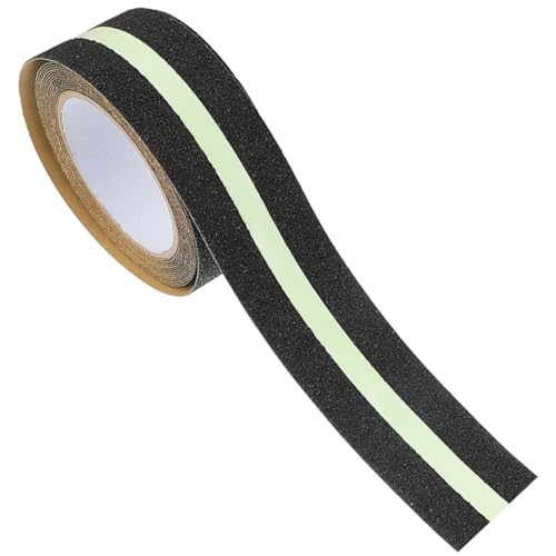 GARVALON 1 Rolle Luminous Tape für Treppen Selbstleuchtendes Rutsch Klebeband Grün Rutschfeste Warnmarkierung mit Reflektierenden Streifen für Erhöhte Sichtbarkeit und von GARVALON