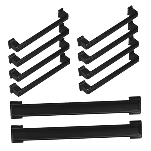GARVALON 10 Stück Teiliges Retro Schwarze Küchenschrankgriffe aus Solidem Aluminiumlegierung Robuste Vintage Schubladenzüge und Kleiderschrankgriffe für Landhausmöbel Kommoden und von GARVALON