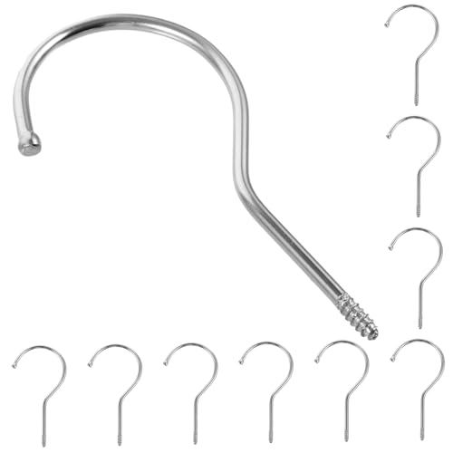 GARVALON 10 Stück Teiliges Schraubhaken aus Robustem Edelstahl Aufbewahrungshaken für Garderobenstangen und Kleidung Einfache DIY Installation Stabile Befestigung für Zuhause und von GARVALON