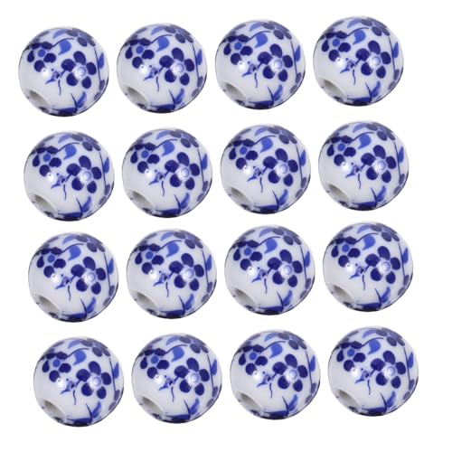 GARVALON 100 Stück Teiliges Runde Porzellanperlen mit Großem Handbemalte Blaue Blumen keramikperlen für Schmuckherstellung Armbänder Halsketten und DIY bastelarbeiten GARVALON 100 Stück Teiliges Runde Porzellanperlen mit Großem Handbemalte Blaue Blumen keramikperlen für Schmuckherstellung Armbänder Halsketten und DIY bastelarbeiten von GARVALON