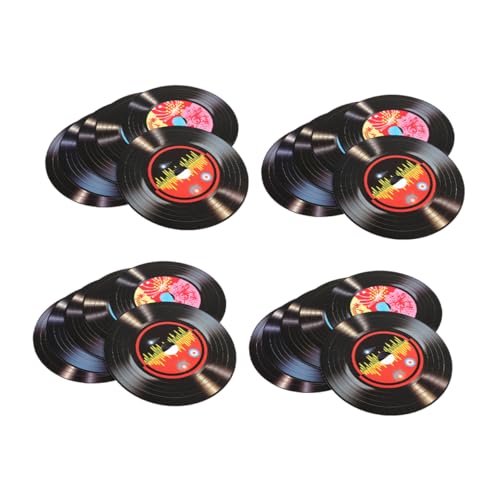 GARVALON 24Stücke Teiliges Vinyl Record Wanddekor Retro Wandornament für Musikliebhaber für Bars Cafés Zuhause Einfache Installation Anordnung Vintage von GARVALON