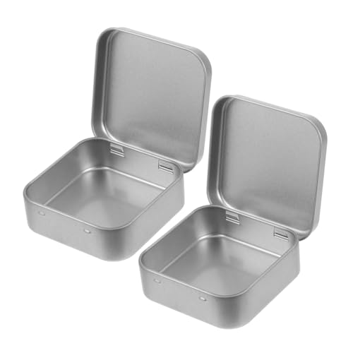 GARVALON 2stücke Kleine Metallboxen Für Aufbewahrung Von Schmuck Süßigkeiten Und Kleinigkeiten Quadratische Dosen Mattsilber GARVALON 2stücke Kleine Metallboxen Für Aufbewahrung Von Schmuck Süßigkeiten Und Kleinigkeiten Quadratische Dosen Mattsilber von GARVALON