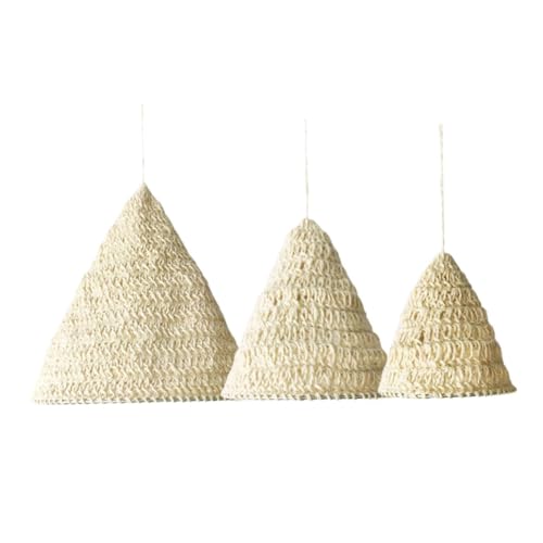 GARVALON 3 Stück Boho Lampenschirme Weiß Handgehäkelt Romantisches Makramee Design Woven Pendelleuchte Für Schlafzimmer Wohnzimmer Natürliche Dekoration GARVALON 3 Stück Boho Lampenschirme Weiß Handgehäkelt Romantisches Makramee Design Woven Pendelleuchte Für Schlafzimmer Wohnzimmer Natürliche Dekoration von GARVALON