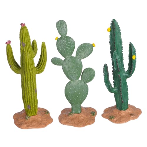 GARVALON 3 Stück Simulierte Kaktus Dekoration, Mini Bonsai Figuren, Ornament, Gefälschter Kaktus Für Kunst, Western Party Dekorationen, Harz Sammelfiguren, Mikro Landschafts Ornament, von GARVALON
