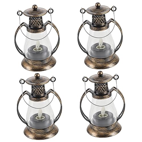 GARVALON 4stücke Vintage Kerzenlaternen Retro Dekolampen Mit Kerzenlicht Flammenlose Innen Und Außenbeleuchtung Für Feste Und Feiern von GARVALON