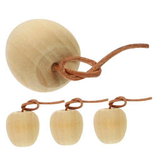 GARVALON 4Stücke Unvollendete für DIY Bastelarbeiten Handgemachte Obstornamente aus Unbemaltem Holz für Kreative Deko Projekte und von GARVALON
