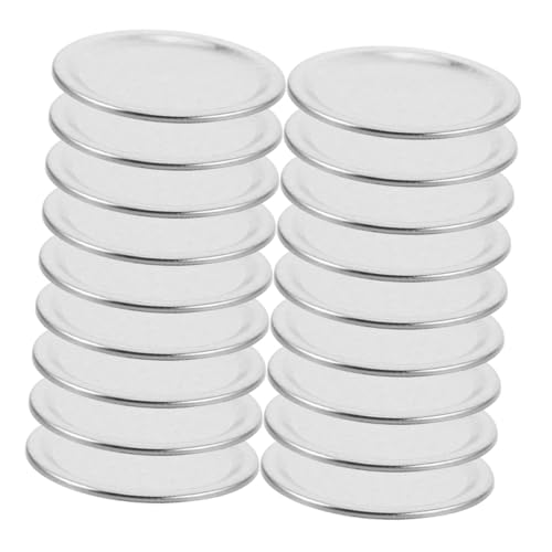 GARVALON 50 Stück Mason Jar Deckel Metall Ersatzglasdeckel Einmachglas Ersatzdeckel Wiederverwendbare Lebensmittelechte Dichtungskappen für Lebensmittelgläser Luftdicht Hygienisch von GARVALON