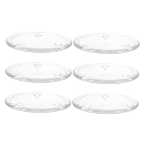 GARVALON 6 Stück Runde Glas kerzenteller Transparente Kerzenhalter Untersetzer Stilvolles Design für Hochzeit Party Romantische Dekoration Einfach zu Reinigen Warmes Licht Reflektierend von GARVALON