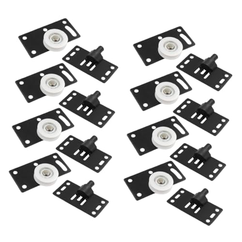 GARVALON 8 Paare Schwerlast Schrank Schiebetürrollen aus Geräuscharmem Nylon Verschleißfest Vielseitig für Kleiderschrank Schrank Möbel Leiser Lauf Langlebige Pulley Wheels von GARVALON