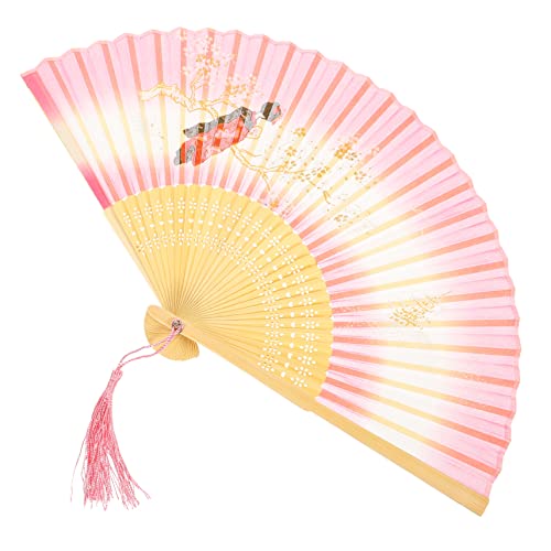 GARVALON Antiker Faltfächer Uv Falten Elegant Lüfter Handfächer Klein Faltbarer Handventilator Dekorativ Spitzenfächer Handventilatoren Faltbar Handventilator Faltbar Rosa von GARVALON